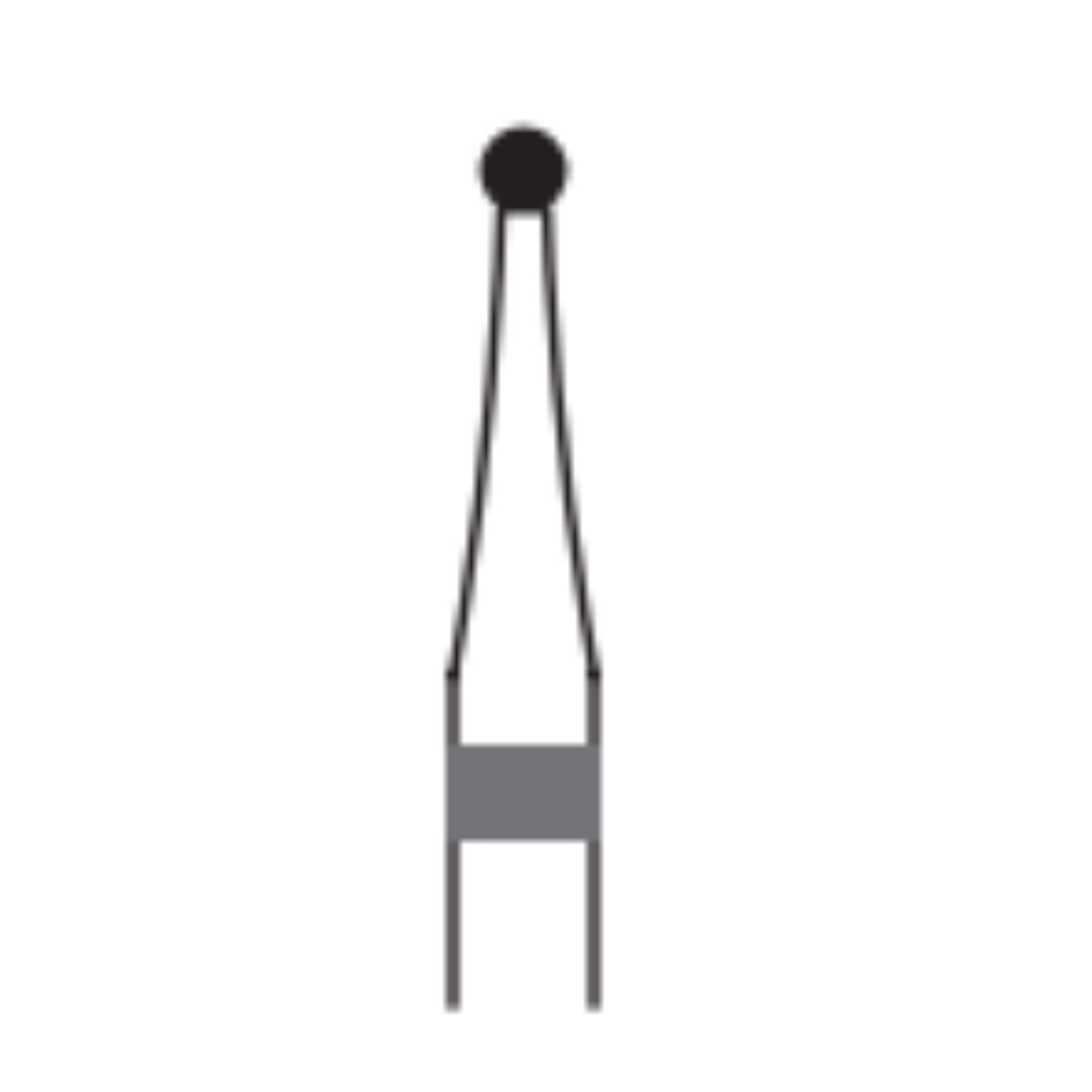 Midwest Once Single Use Diamond Bur – FG, Coarse, Round, #801/010, 1.0 mm Diameter, 1.0 mm Length, 25/Pkg, 1801010C