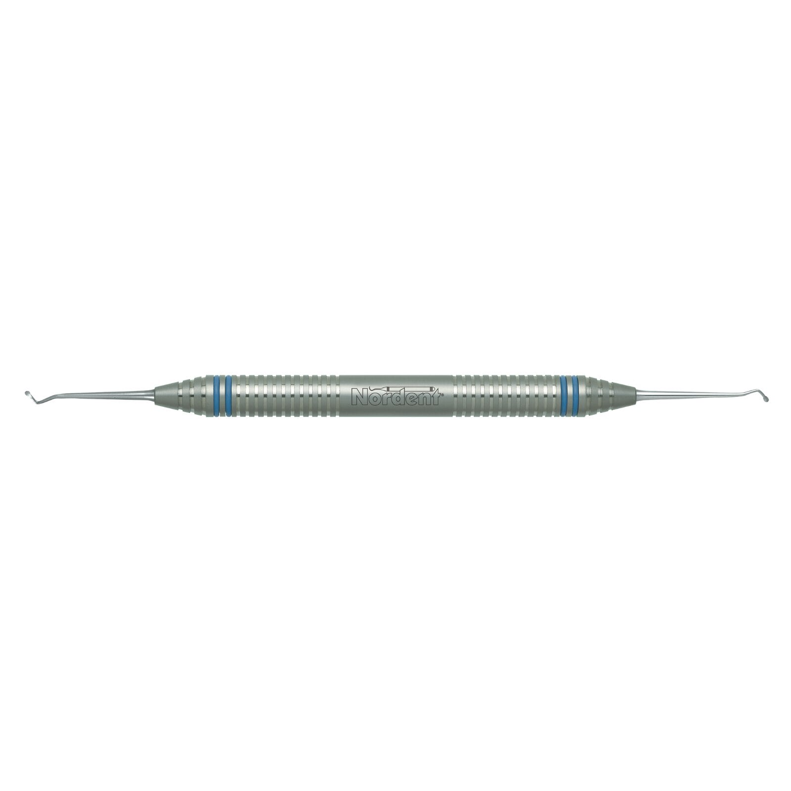 Nordent #7 Anterior Spoon Excavator, Double End, 1.2mm Spoon, 3.0mm Shank, 50° Angle, DuraLite ColorRings Handle, Stainless Steel