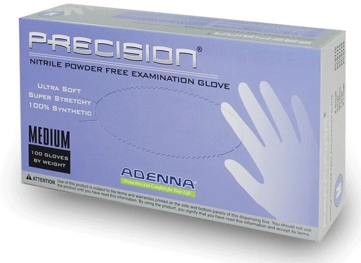 Adenna Precision Nitrile Examination Gloves, Powder Free, Non-Sterile, X-Large, Violet Blue, 100/Box