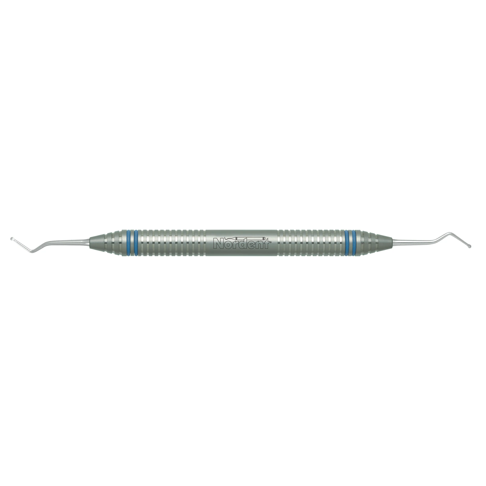 Nordent Excavator DE English Pattern Spoon #131-132, 1.4mm, 28° Angle, DuraLite ColorRings Handle, Double End, Stainless Steel