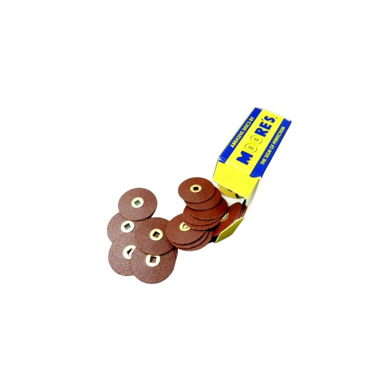 EC Moore Waterproof Brass Center Finishing Discs, Medium Grit, 7/8" Diameter, 200/Box