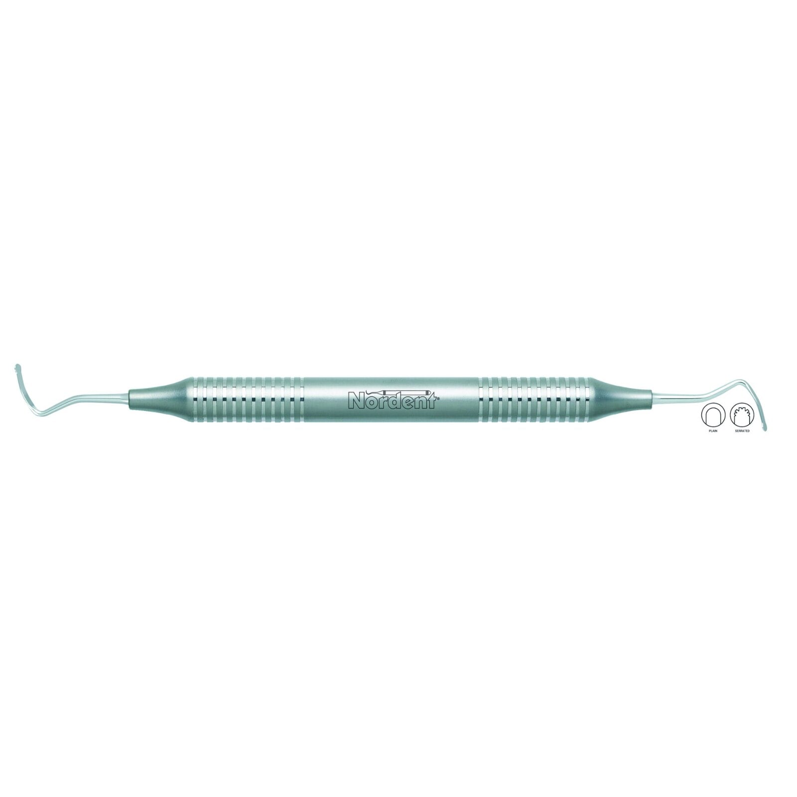Nordent Gingival Cord Packer DE #213 Plain Anatomical, 45° Offset Blades, DuraLite Round Handle