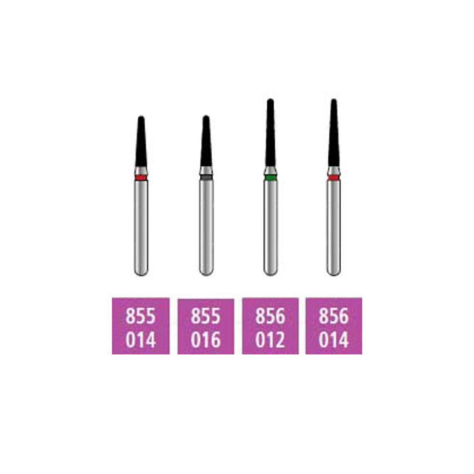 Alpen X1 Single-Use Diamond Bur, FG, Round End Taper, Medium Grit, #856-014, 1.4 mm Diameter, 8.0 mm Length, 25/Pk