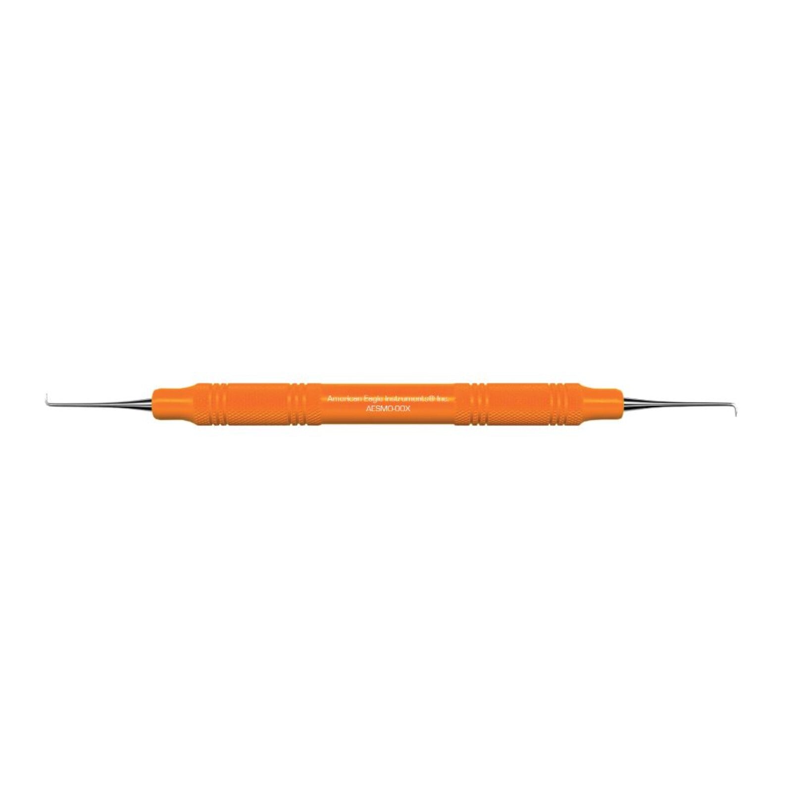 American Eagle Instruments Morse 0-00 Double-Ended Scaler, 3/8" Orange Resin Handle, Talon Tough Stainless Steel, AESM0-00X
