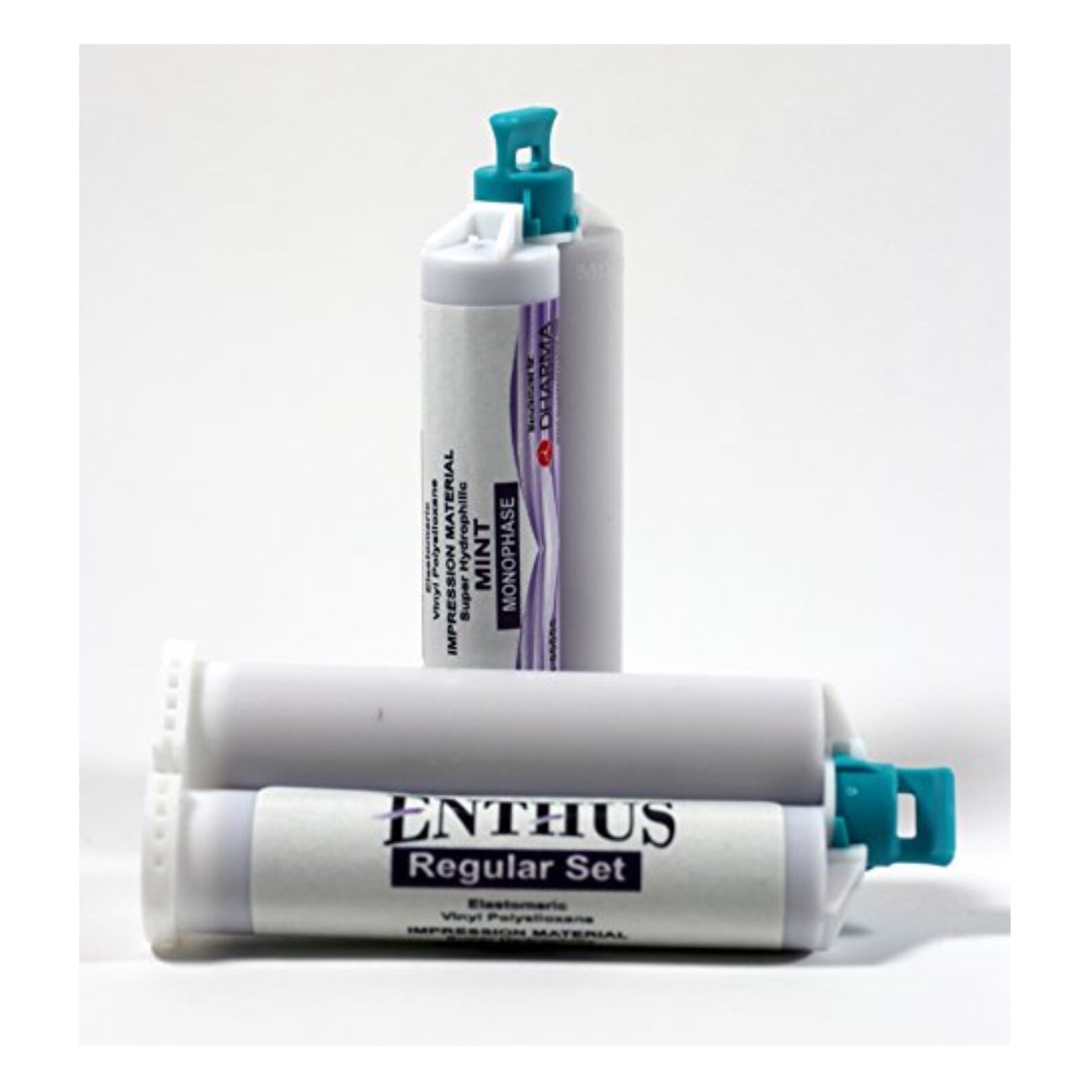 Enthus Monophase Regular Set VPS Impression Material, 4 x 50 mL Cartridges, Mint Flavor, Purple