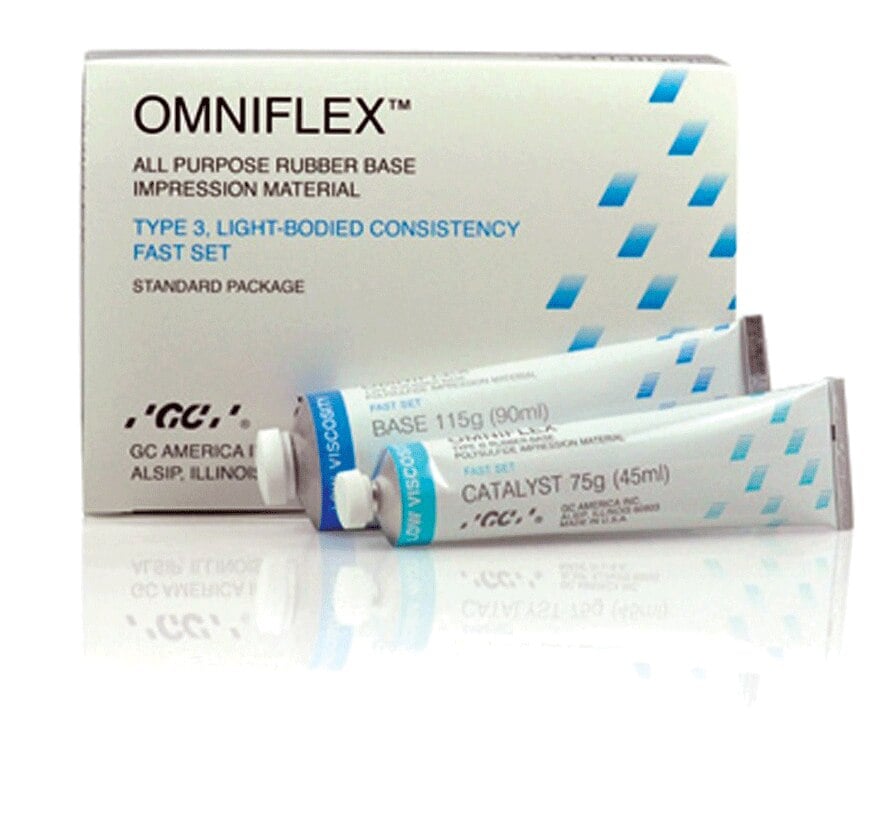 GC America Omniflex Fast Set Bulk Package, Rubber Base Impression Material, 36 Base (90 mL) + 36 Catalyst (45 mL), #137336