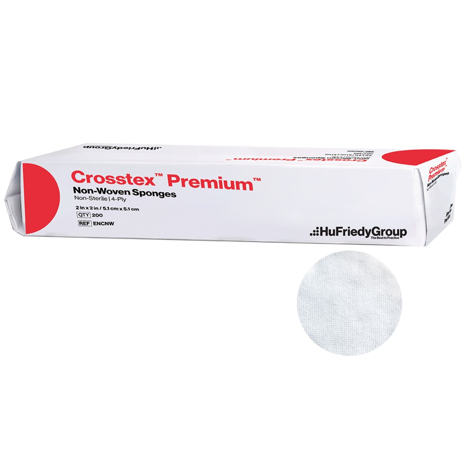 Crosstex Non-Woven Sponges, 2" x 2", 4-Ply, 5000/Case