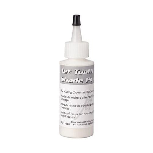 Jet Tooth Shade Acrylic Resin Powder, Clear, Self-Cure, 2 oz (45g) Refill Bottle