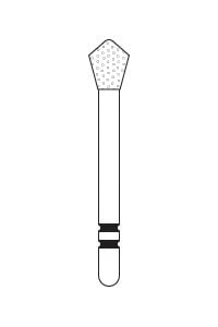 Two Striper® Skooter™ Diamond Burs FG, Acorn, 2 (F2), Very Fine, Pkg/5, #905, 3.0 mm, 2015193