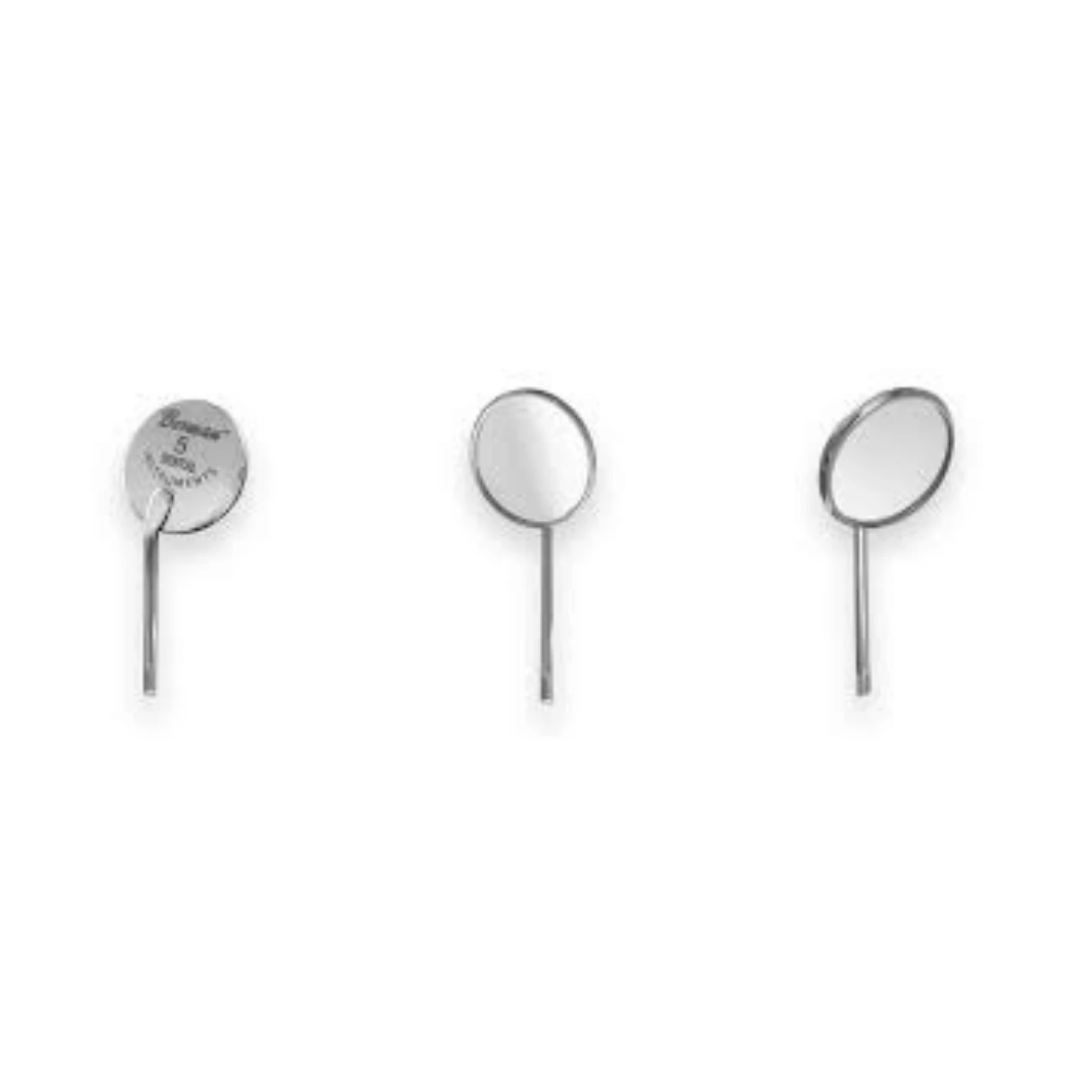 House Brand Size 5 Screw-In Simple Stem Front-Surface Chromium Mouth Mirrors, 12/Pk