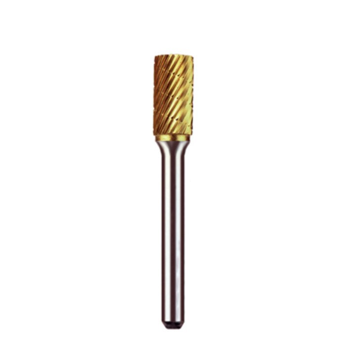 Dedeco Goldies® Carbide Lathe Bur, E-3/8, 3/8" (9.5mm) Diameter, Titanium Nitride Coated, 1/Pkg
