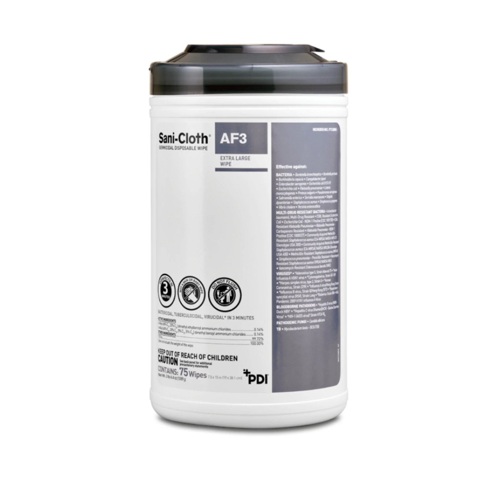 Sani-Cloth AF3 Germicidal Disposable Wipes, XL, 75 Wipes/Can, 6 Cans/Case (450 Wipes/Case)