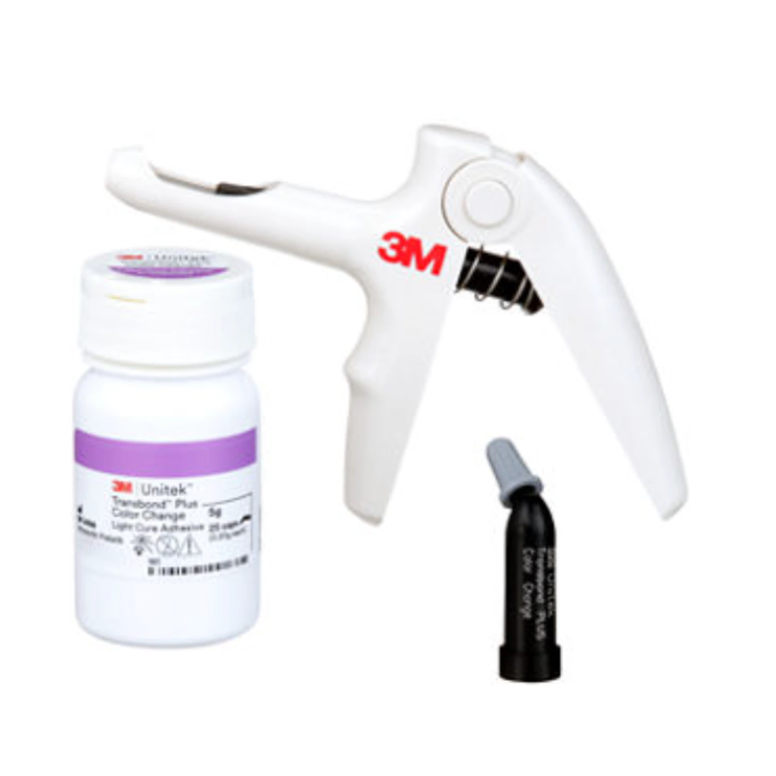 3M Transbond PLUS Color Change Adhesive Capsule Kit, 0.2g x 25 Capsules, with Dispensing Gun
