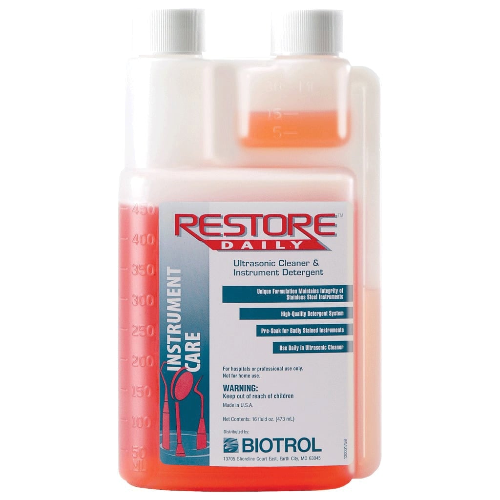 Biotrol Restore Daily Ultrasonic Cleaner and Instrument Detergent, 16 oz Bottle, RD-016CS