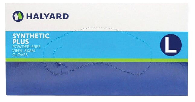 Halyard Safeskin Synthetic Powder-Free Vinyl Exam Gloves, Large, Clear, 100/Box, 55033