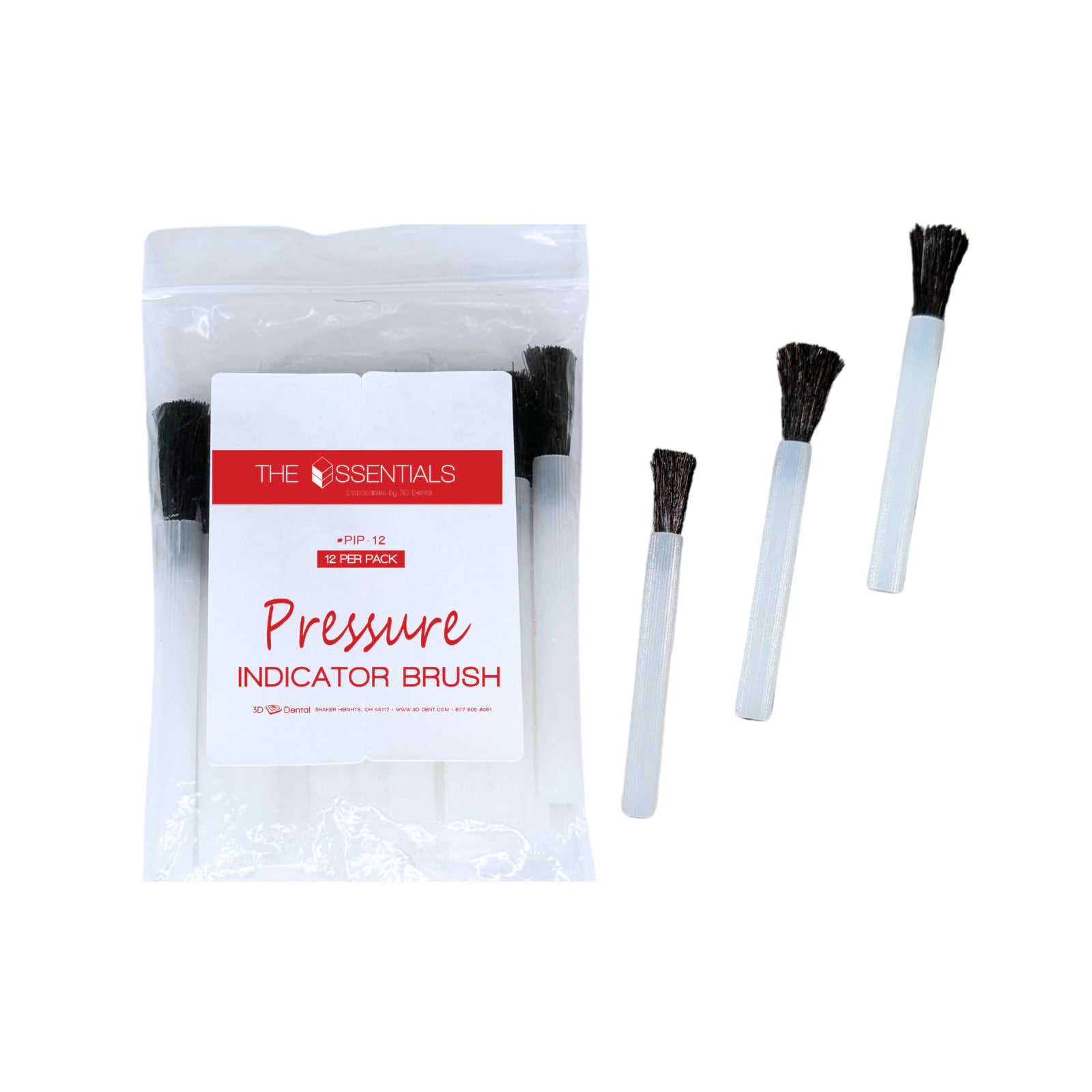 Essentials Pressure Indicator Paste Brushes, 12/Bag