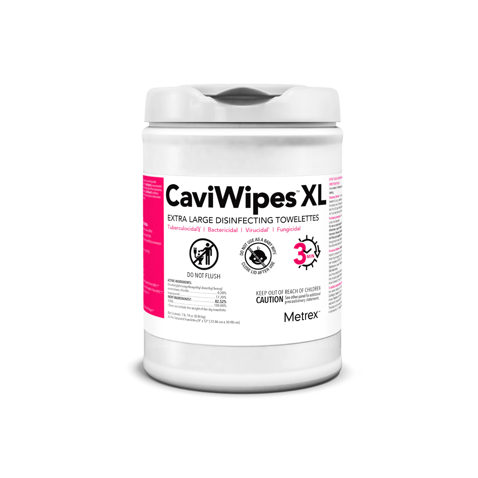 Metrex CaviWipes XL Disposable Disinfecting Towelettes, X-Large, 65/Can, 12 Cans/Case