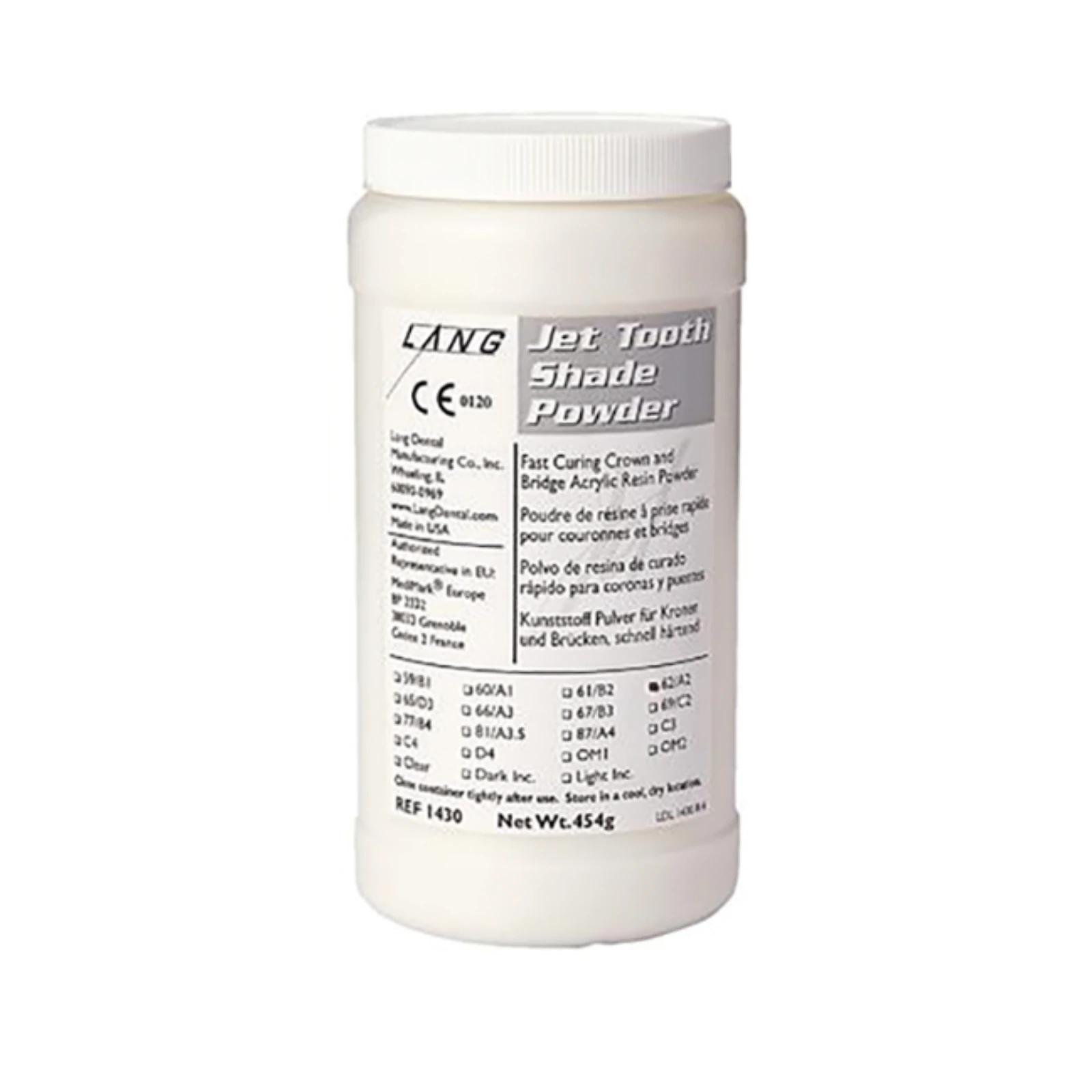 Jet Denture Repair Powder, Shade B1, 454 g, 1230B1