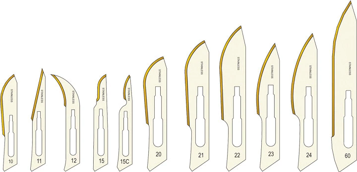 Carbon Steel Sterile Surgical Scalpel Blades, #15C, 100/Box