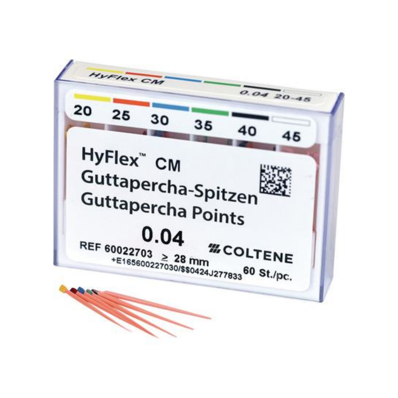 HyFlex CM Gutta Percha Points, .04 Taper, Assorted #20-45, 60/Pk, 60022703