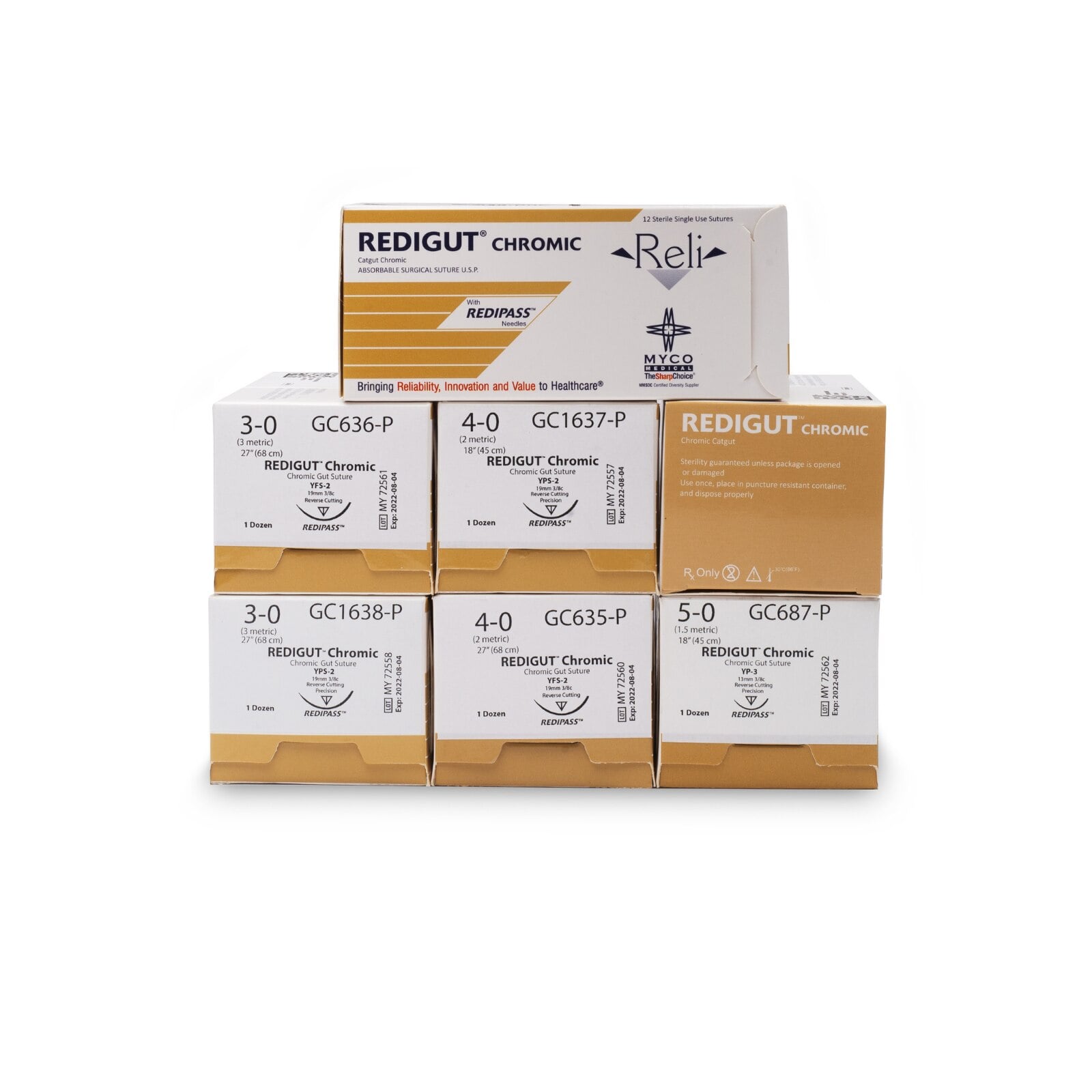Chromic Gut Suture, MFS-2, 4-0, 27" (68 cm), 12 per Box