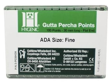 Hygenic Gutta Percha Points, Fine, Conventional, 28mm, 100/Pkg, H01224