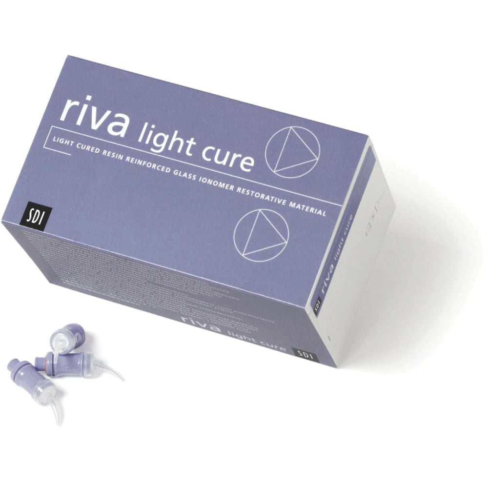 Riva Light Cure A3 Powder/Liquid Kit, Resin-Reinforced Glass Ionomer, Shade A3 Extra Light Yellow, 8700503