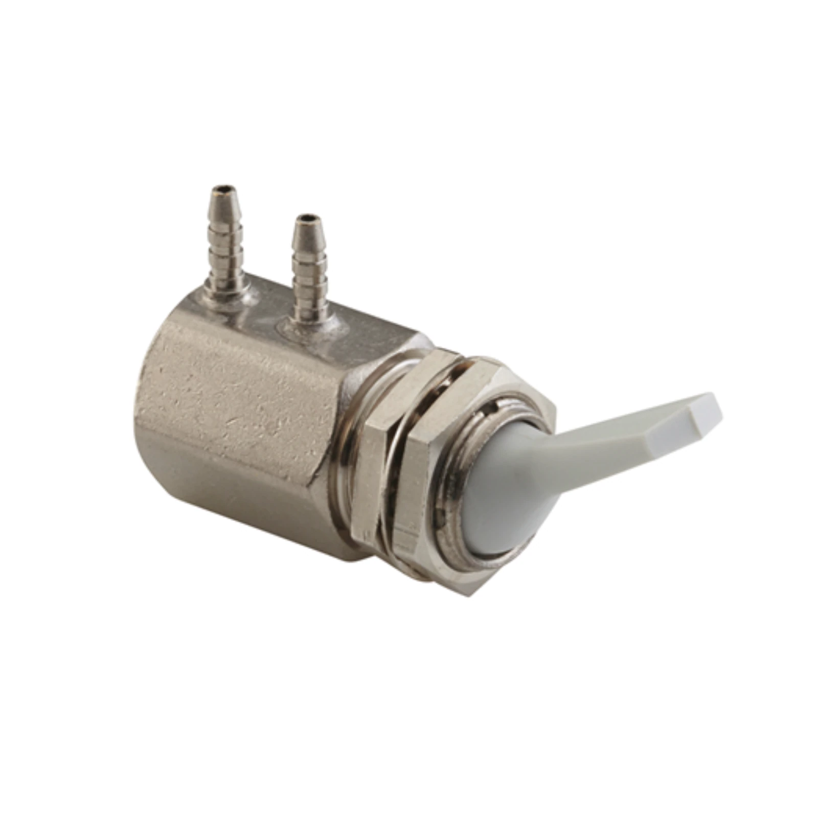 DCI International Toggle Valve, Side Port, 3-Way, On/Off, Gray