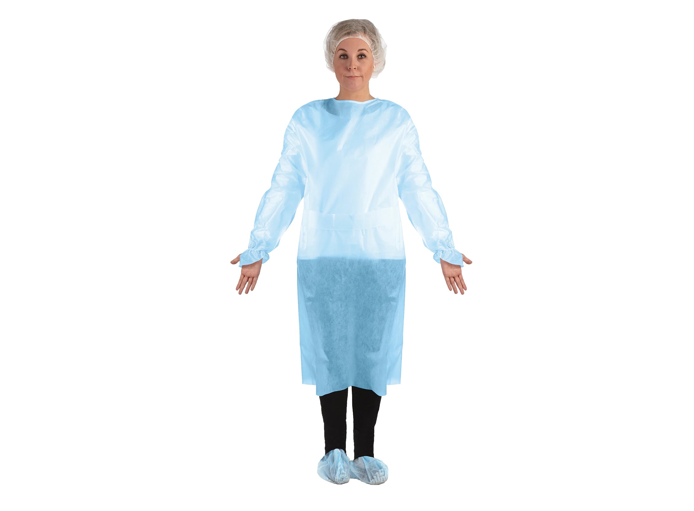 Medicom Isolation Gown, Regular, Blue, 50/Pack