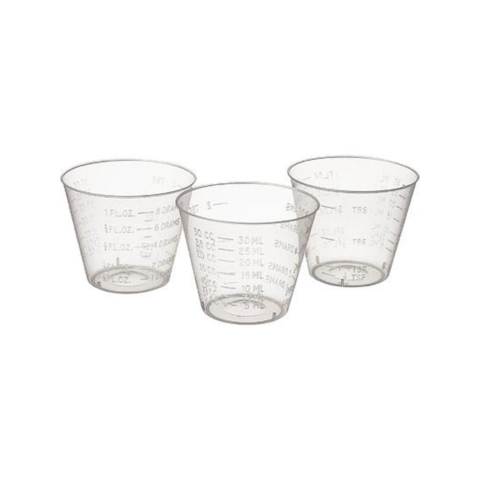 Young Dental Dispensing Cups, 30 ml, Clear Plastic, Metered, 100/Pk