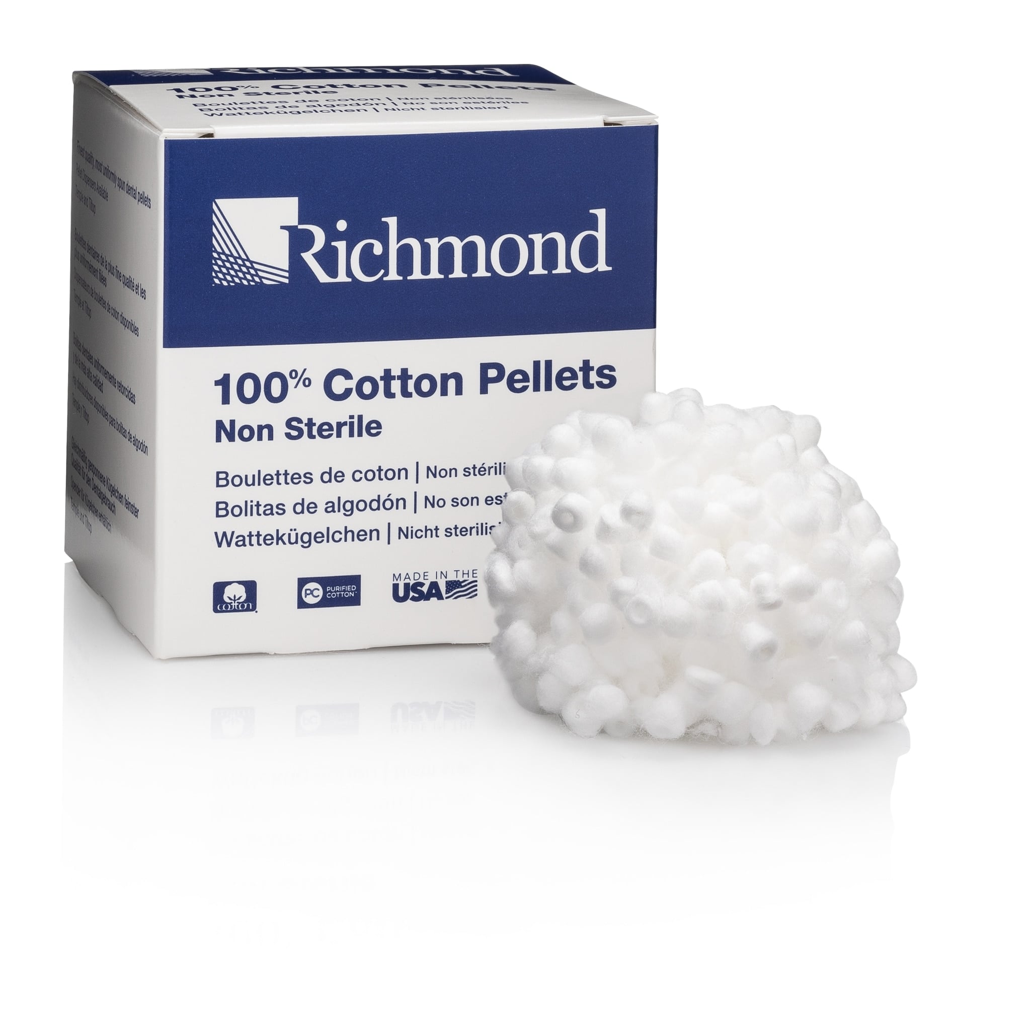 Richmond Dental Cotton Pellets, Size 4 (1/8" Diameter), 3000/Box, 100109
