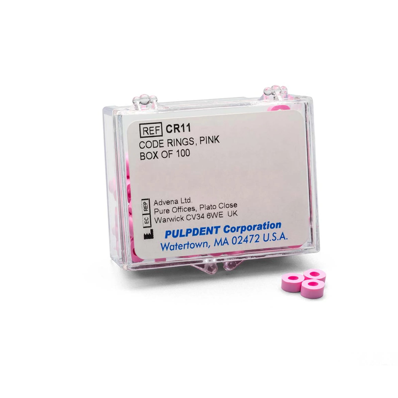 Pulpdent Code Rings, Pink, Standard Size, 50/Box, CR11-50