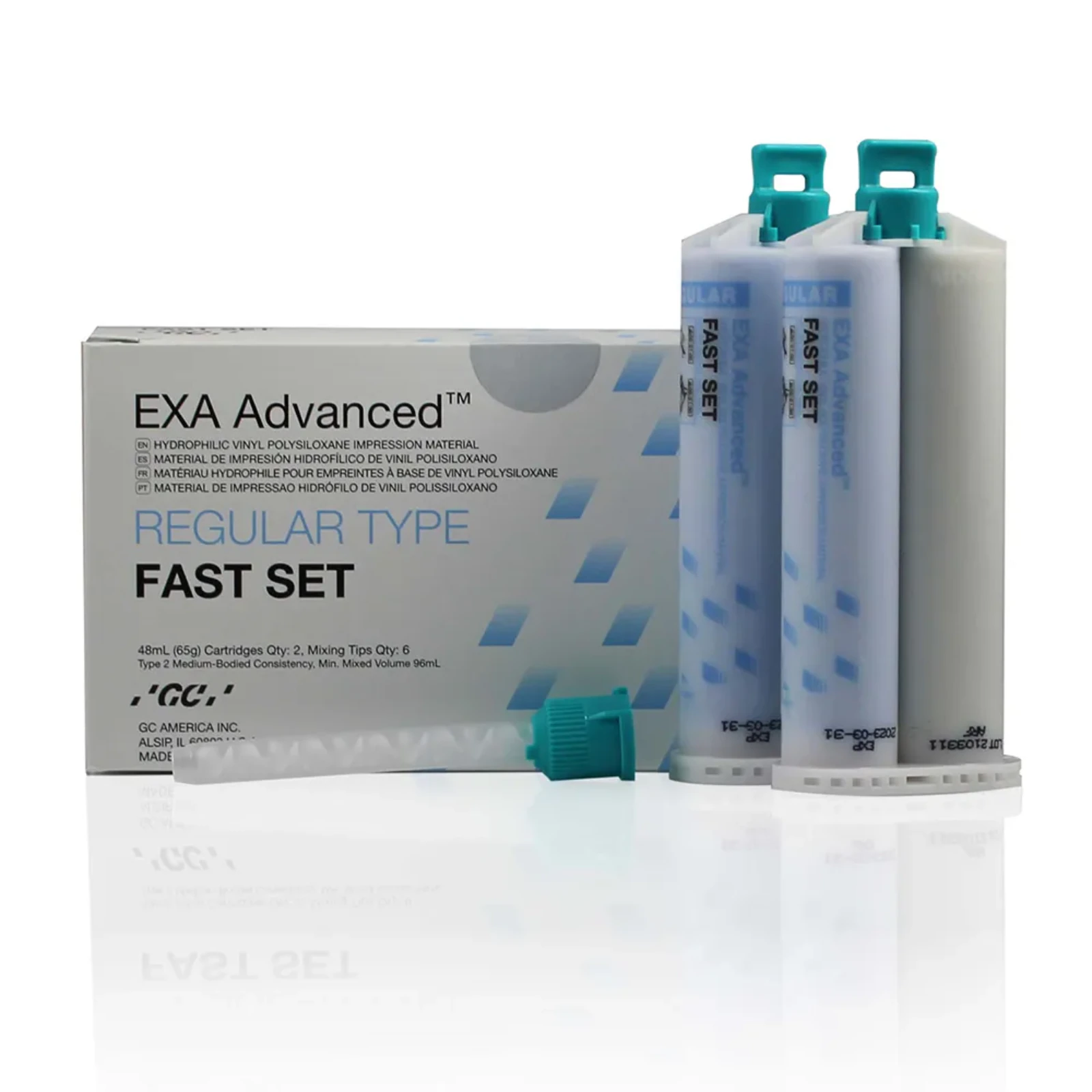 GC America EXA Advanced VPS Impression Material, 48mL Regular Fast Set, 32/Pk