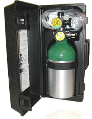 Oxy-Uni-Pak With Carrying Case (Empty), 1303ME Cylinder, 1308A Fixed Flow Regulator 6 LPM, 1318A Case