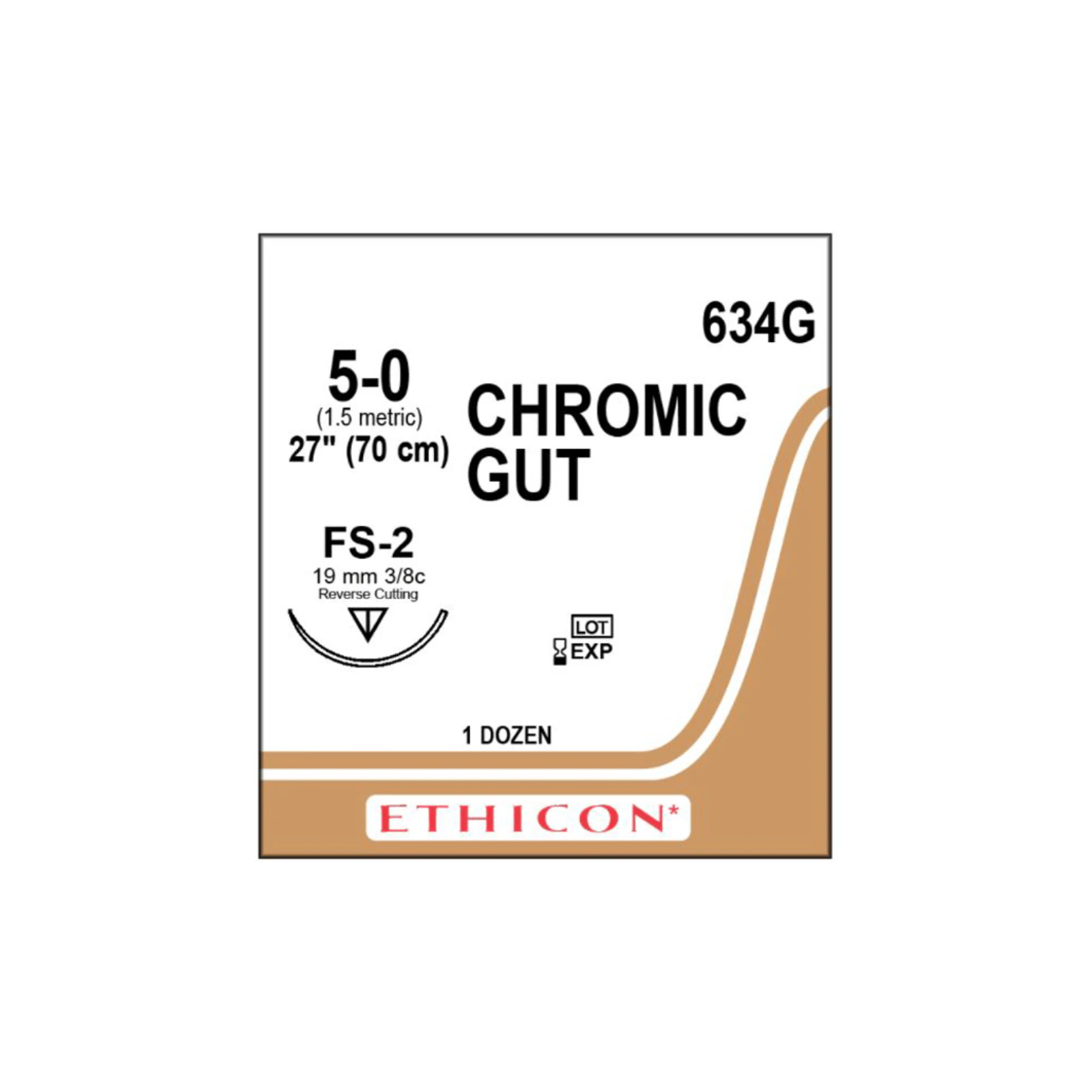Chromic Gut Suture, 5-0, MP-3 Needle, 18" Length, 12/Bx