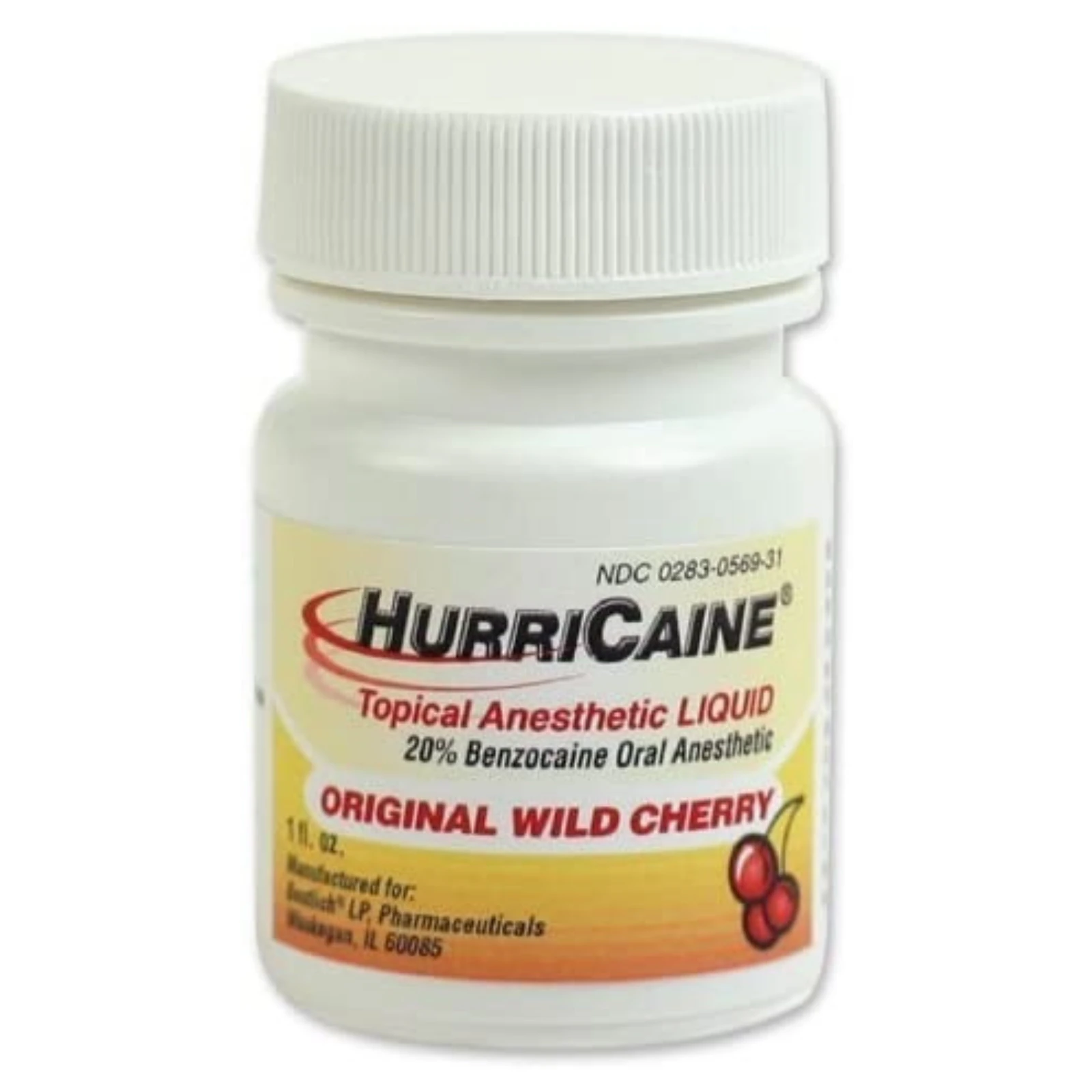 Hurricaine Topical Anesthetic Liquid, Wild Cherry, 1 fl oz Bottle, 0569-31