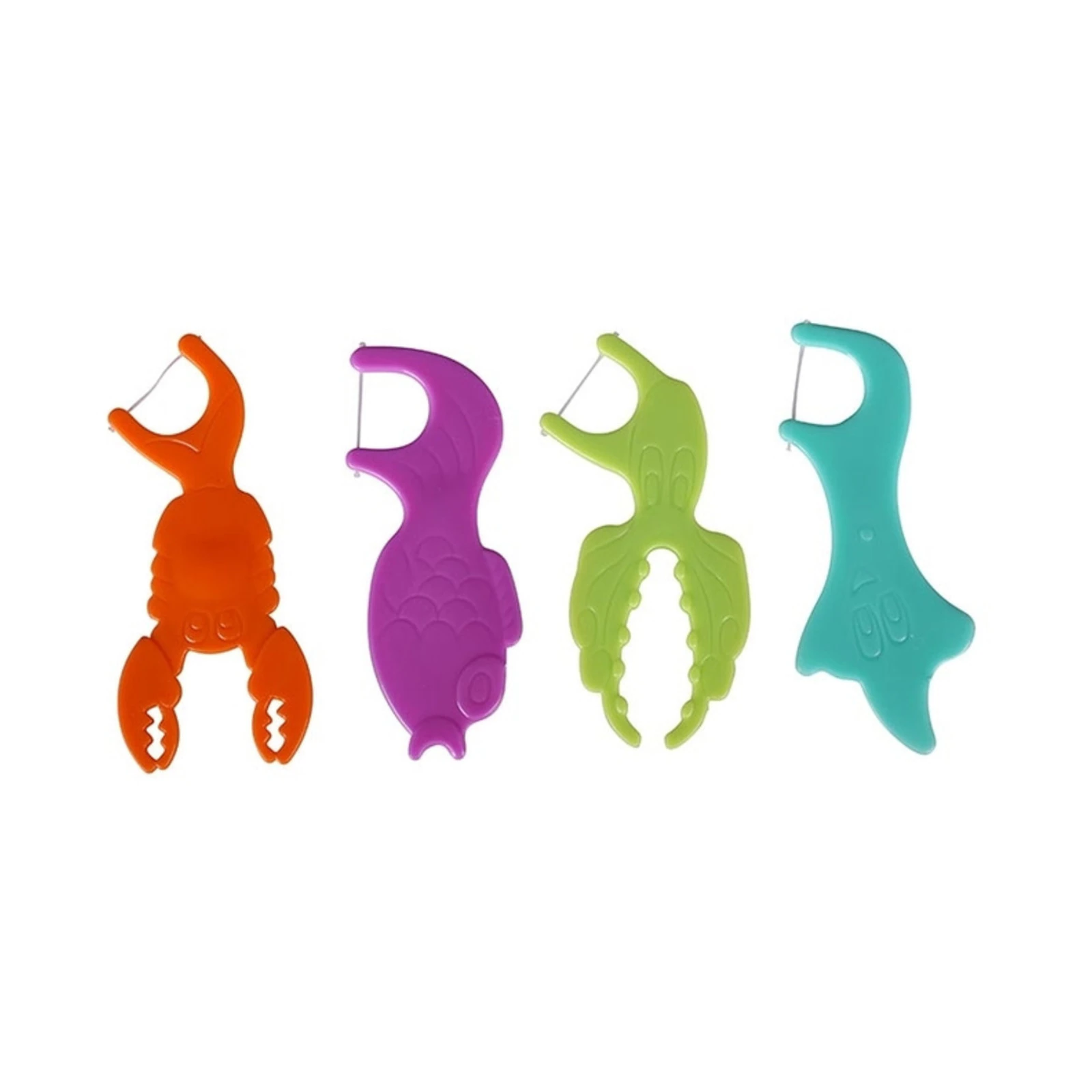 Plasdent Kids Flossii Flossers, Assorted Colors, 4 Flossers per Pack, 50 Packs per Box (200 Total), 4/Pk x 50