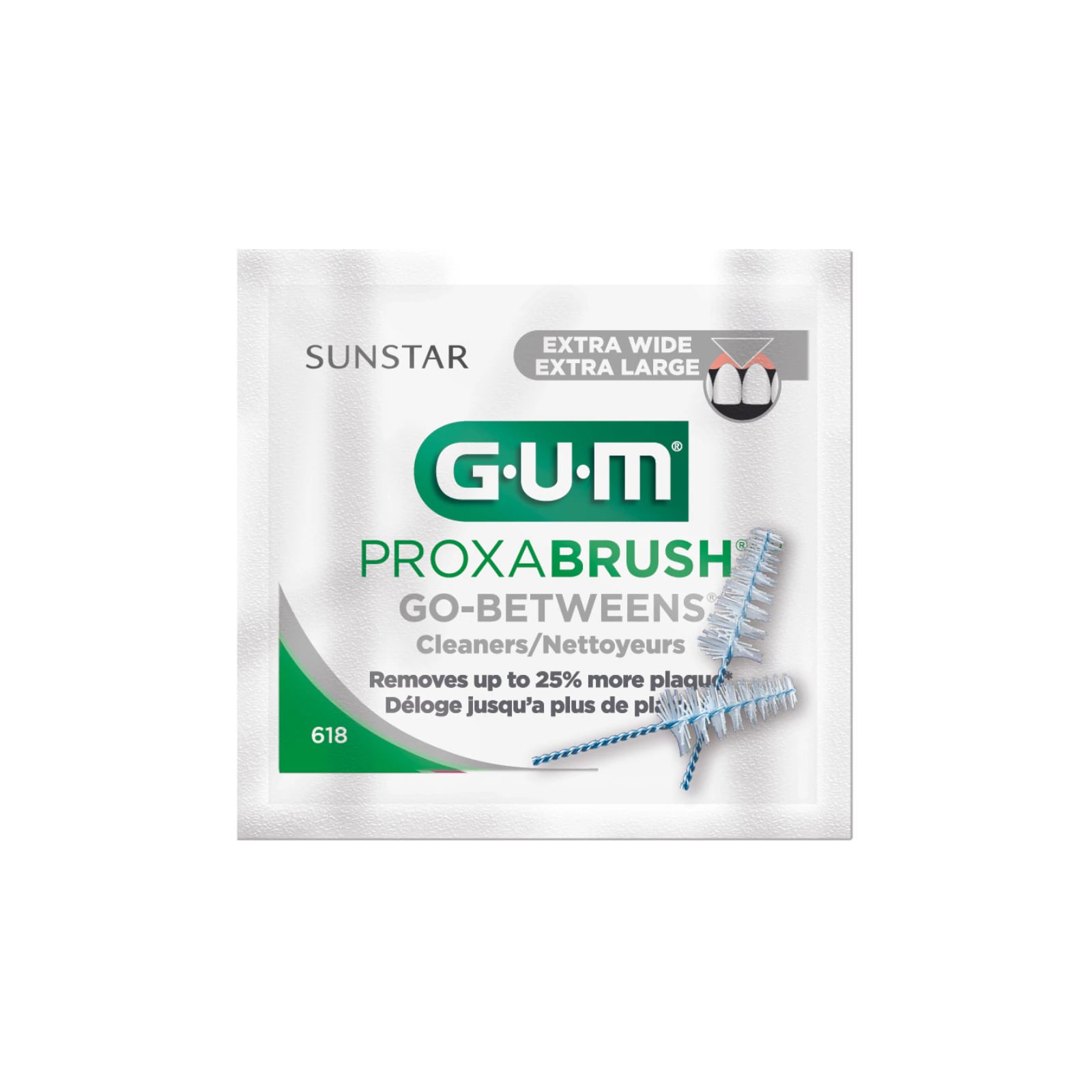 GUM Proxabrush Go-Betweens Refills, Ultra Wide Tapered, 2/Pkg, 18 Pkgs (36 Brushes), 618PA