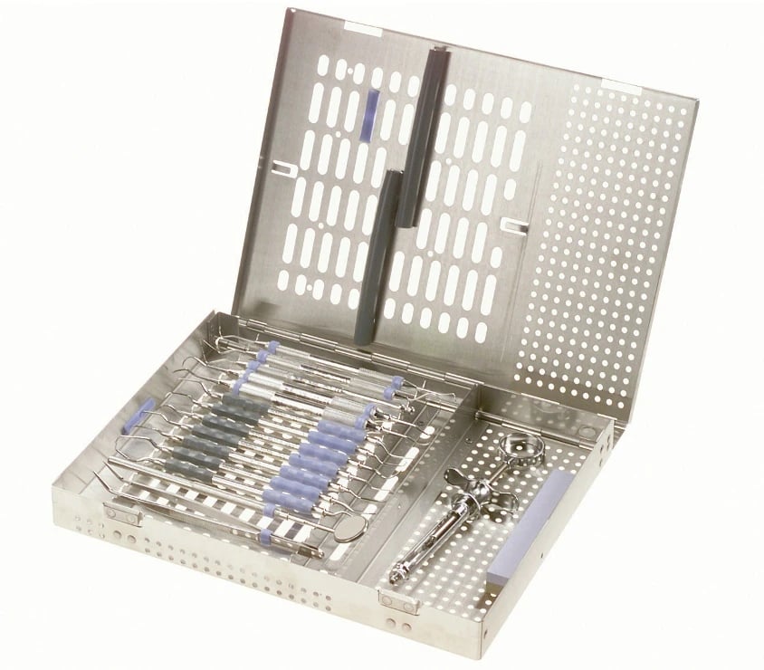 Miltex Thompson Series 16 Instrument Cassette, 8" x 10-7/8" x 1-3/16", Stainless Steel, 3-118116