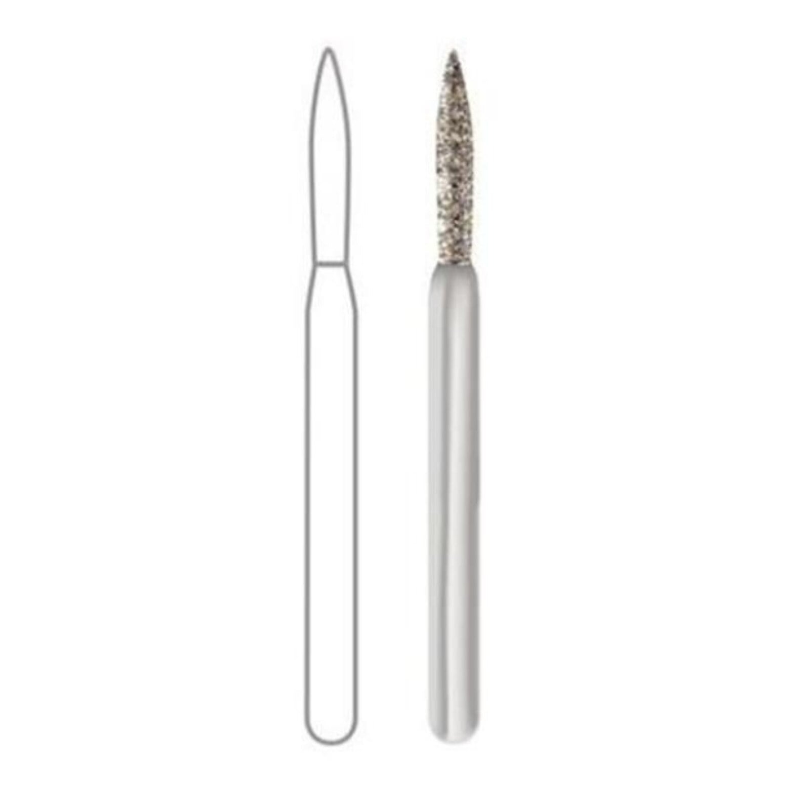 Midwest ONCE Sterile Diamond Bur 862-010M, Flame, Medium Grit, Friction Grip, 25/Pk, 1862010M