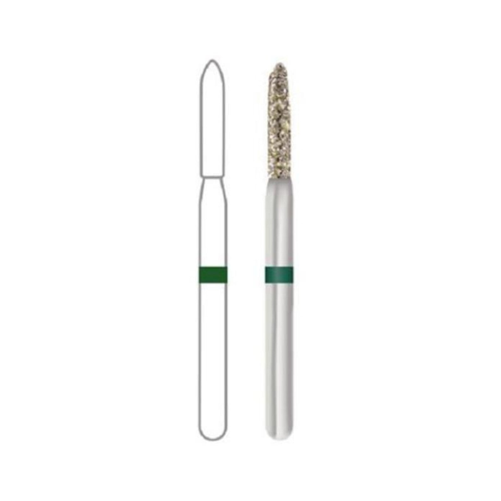 Midwest ONCE Sterile Single-Use Diamond Bur, 878-012C, Coarse, Cylinder Beveled, Friction Grip, 1.2 mm Diameter, 8.0 mm Length, 25/Pk, 1878012C
