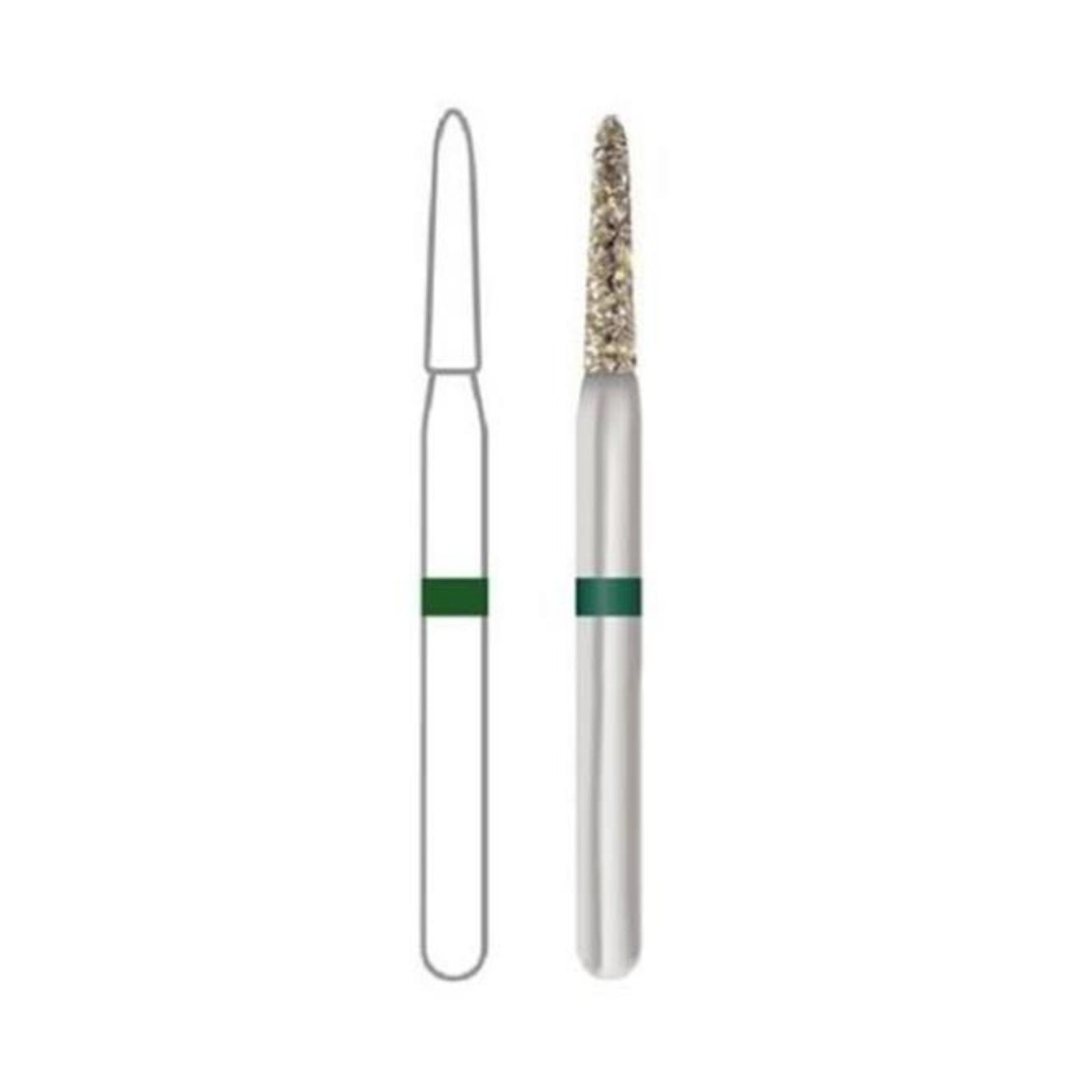 Midwest ONCE Sterile Single-Use Diamond Bur 878K-012M, Medium Grit, Taper Modified Bevel, FG, 1.2mm Diameter, 8.0mm Length, 25/Pk, 1878K012M