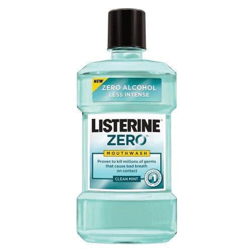 Listerine Zero Mouthwash, Clean Mint, Alcohol-Free, 1.5 L Bottle, 6/Case, 42834