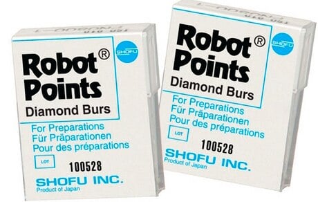 Shofu Robot FG Diamond Point, Wheel Shape, Standard Grit, 5.2 mm Diameter, 0.8 mm Length, 1/Pack, 0886