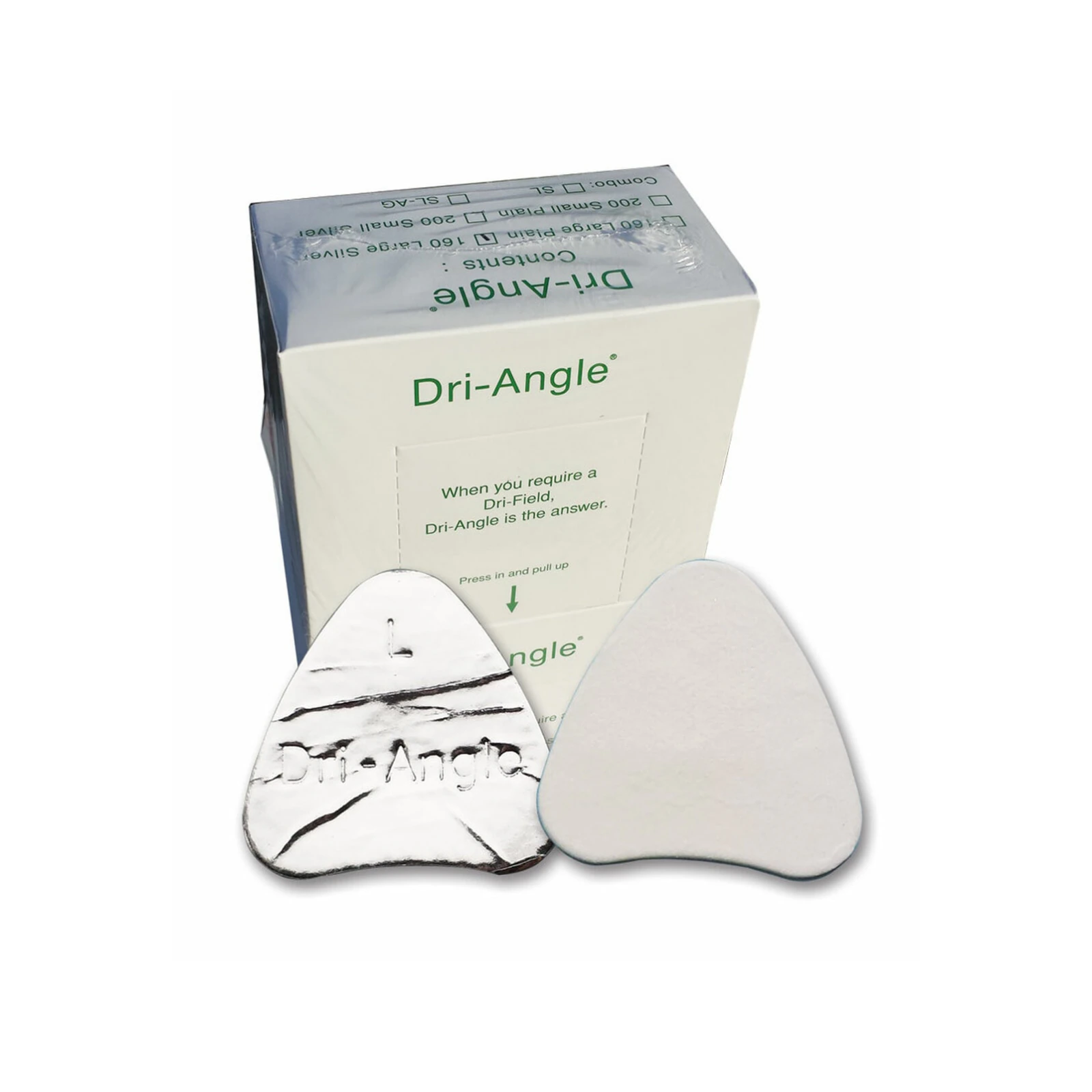 Dri-Angles Silver-Coated Cotton Roll Substitute, Assorted Small/Large, 360/Box, 32SLAG