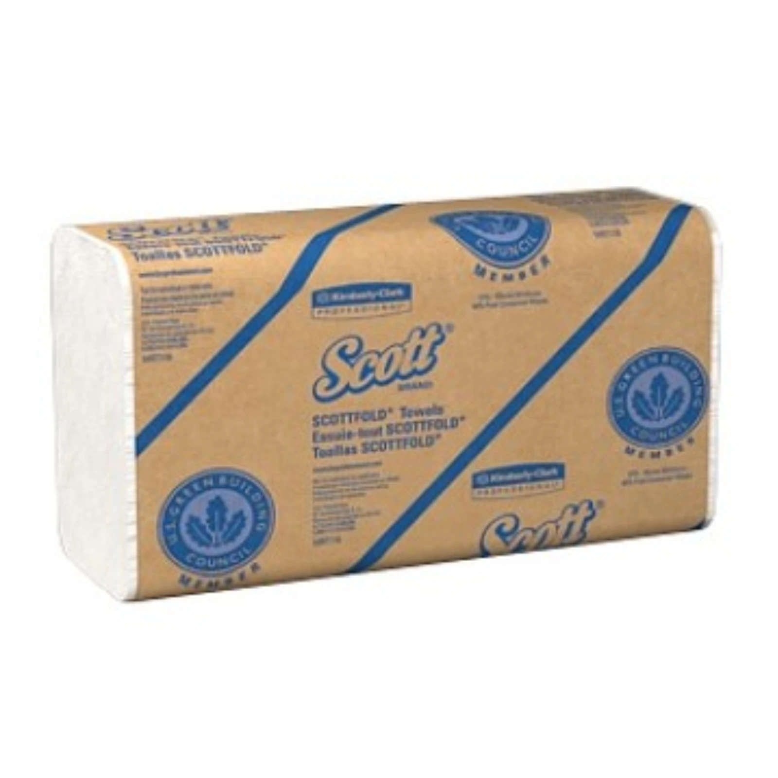 Scott ScottFold 1-Ply Paper Towels, 9.4" x 12.4", White, One-at-a-Time Dispensing, 175 Sheets/Pack, 25 Packs/Case (4375 Towels)