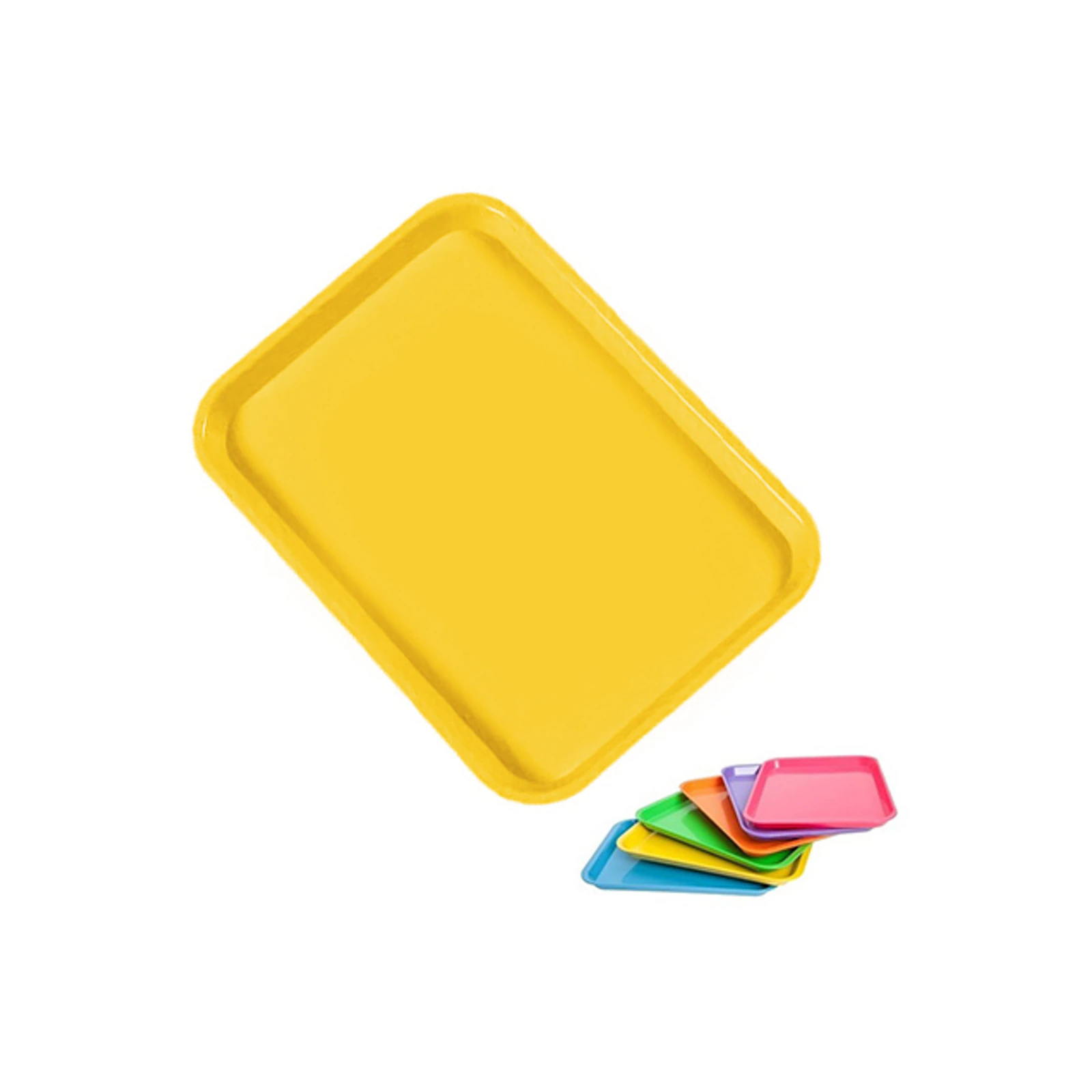 Plasdent Set-Up Plastic Flat Tray, Size E, Neon Yellow, 1/Pk, 300EF-3N