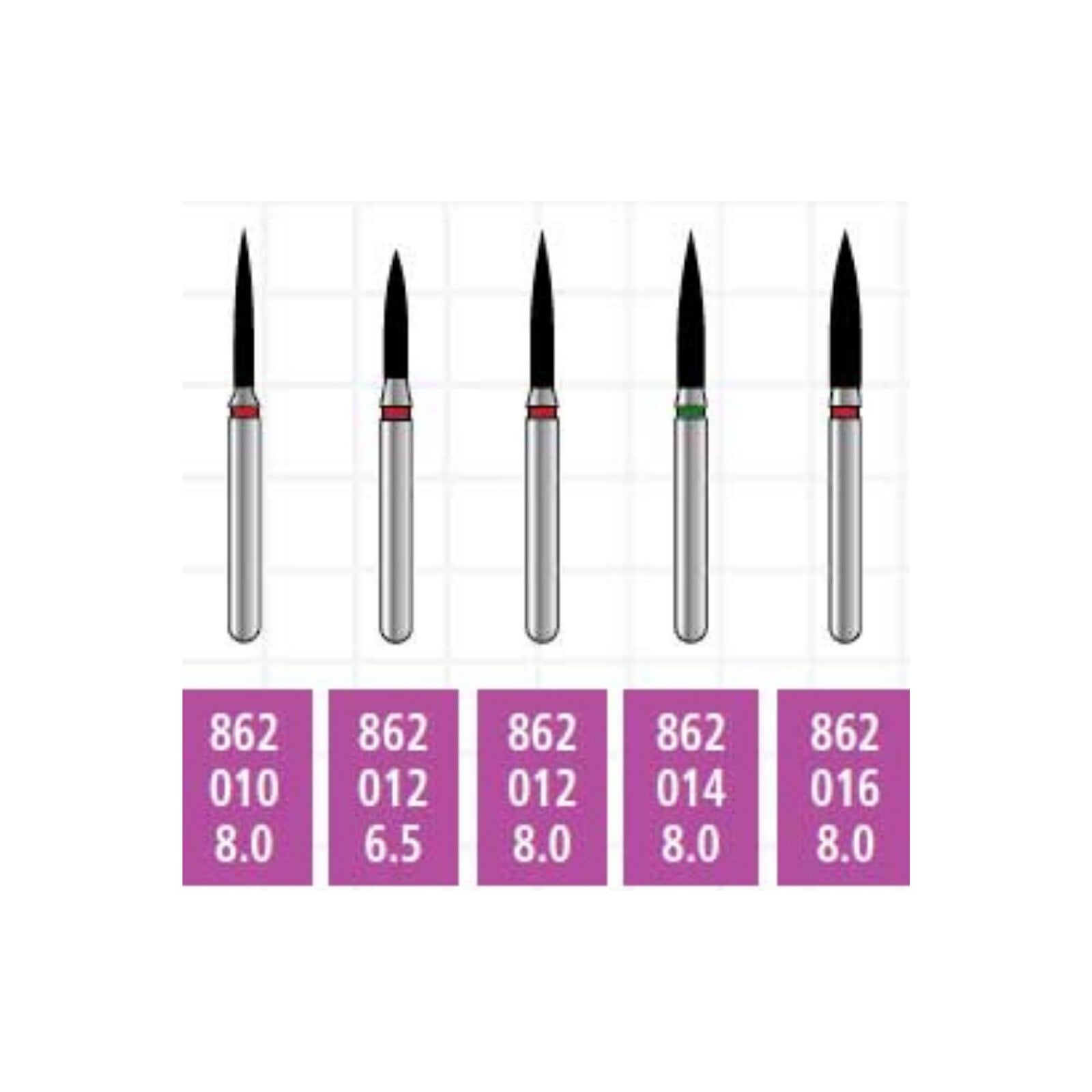 Alpen X1 Sterile Single-Use Diamond Bur, FG, Coarse, Flame #862-010, 25/Pk