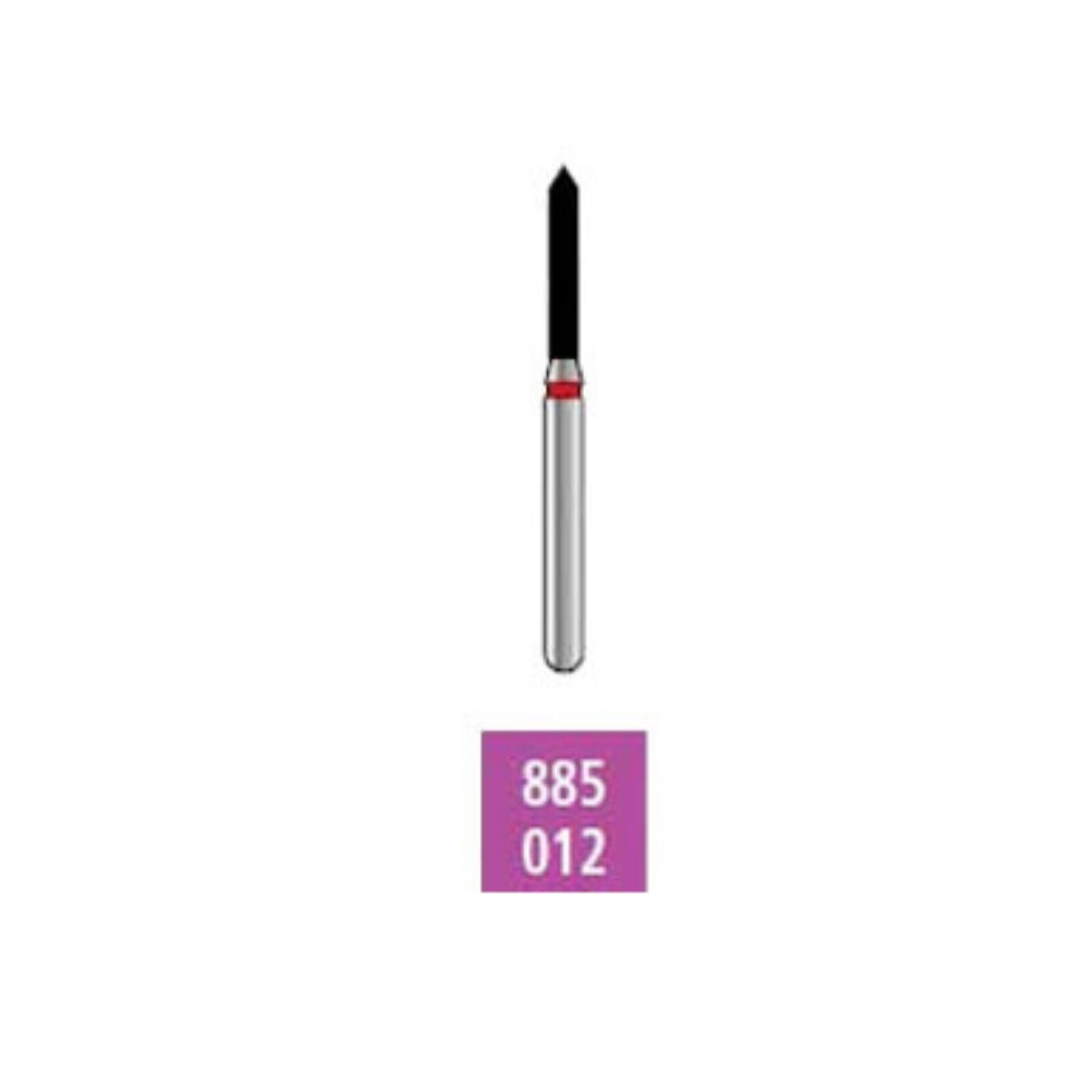 Alpen X1 Sterile Single-Use Diamond Bur, FG, Coarse Grit, Beveled Cylinder, #885-012, 1.2 mm Diameter, 8.0 mm Length, 25/Pk, X885C012