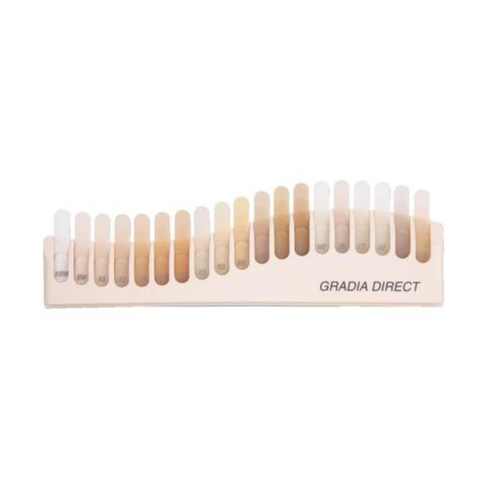 GC America GRADIA Shade Guide Kit, 12 Clear Tabs with White Holder, 001520